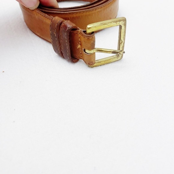 Coach Leather Belt Brass Buckle Brown SZ38 - Picture 7 of 9